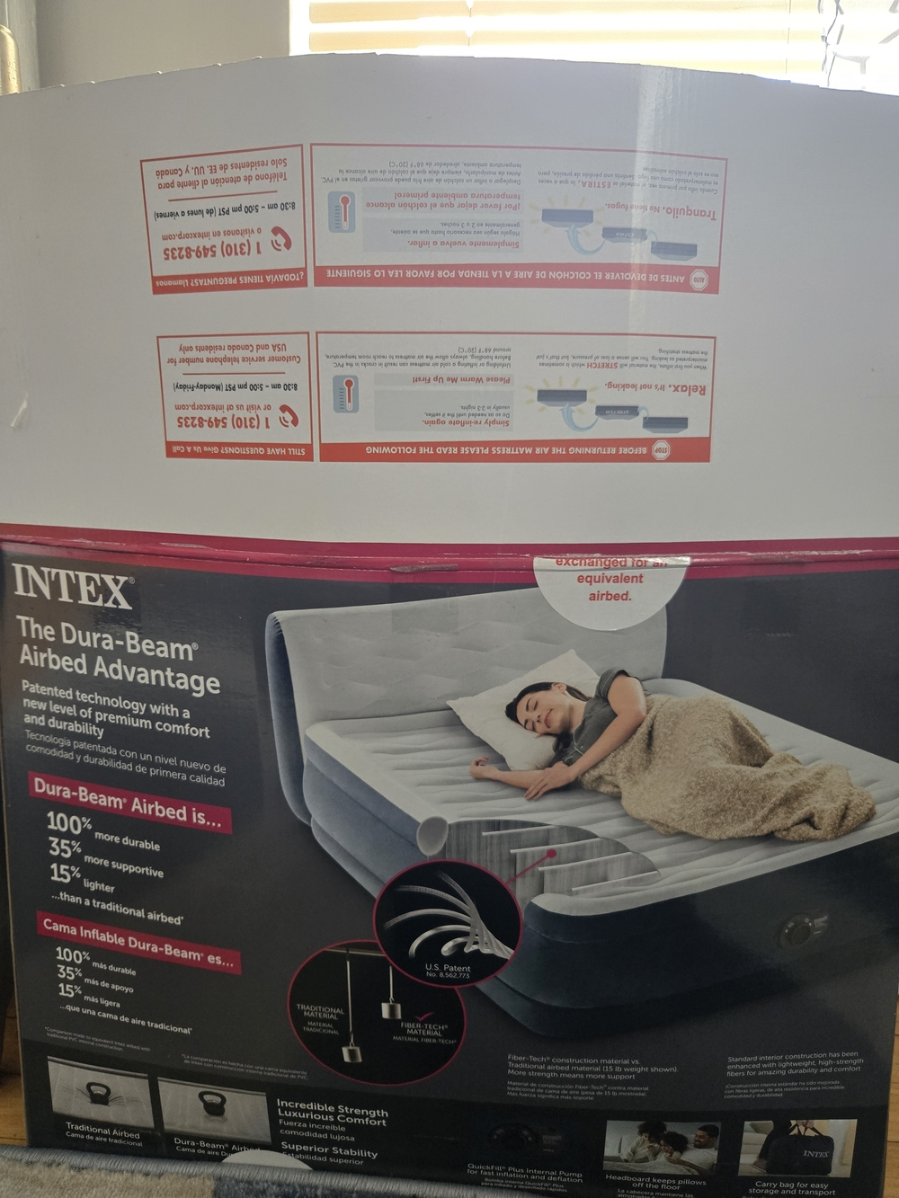 Intex Dura-Beam Inflatable Airbed - Gray